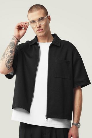 Knit Zip Through Shirt