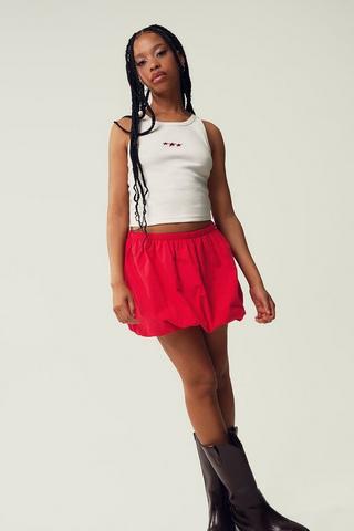Bubble Hem Mini Skirt