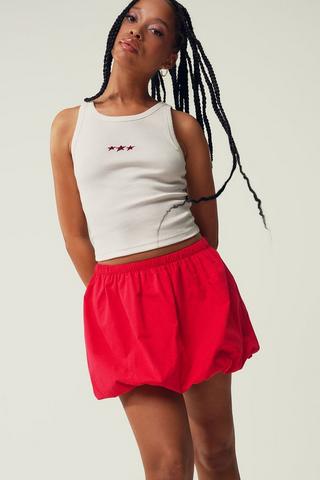 Bubble Hem Mini Skirt