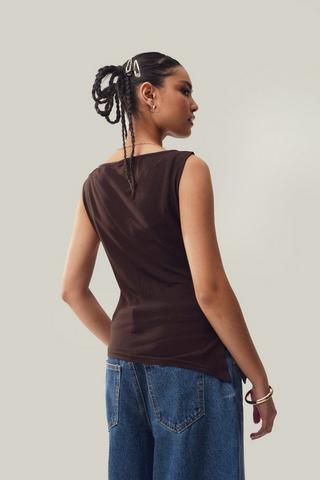Ribbed Asymmetrical Tank Top
