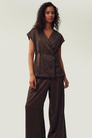 Satin Wrap Top