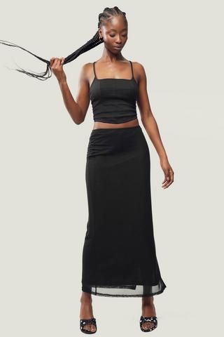 Mesh Slip Skirt
