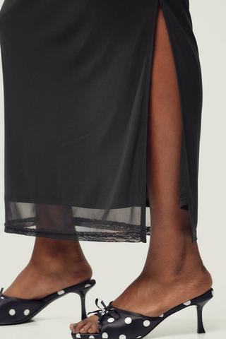 Mesh Slip Skirt