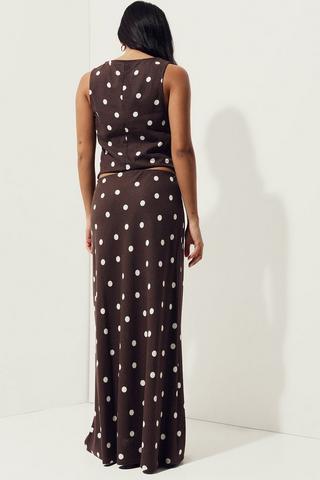 Polka Dot Column Skirt