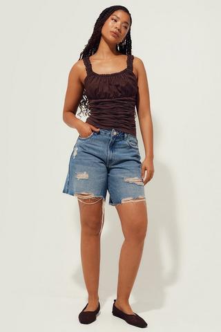 Baggy Denim Bermuda Shorts