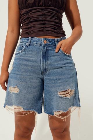 Baggy Denim Bermuda Shorts