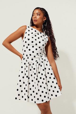 Polka Dot Fit And Flare Dress