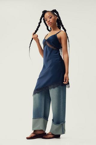Wide Leg Turn Up Denim