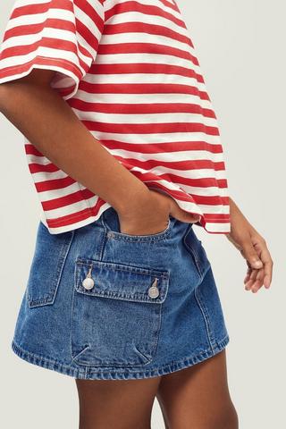 Cargo Denim Skirt