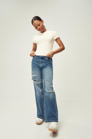Rigid Wide Leg Denim