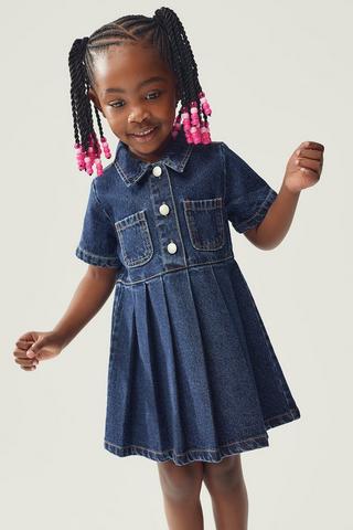 Denim Fit And Flare Dress
