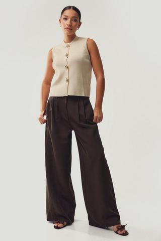 Tailored Wide Leg Pants