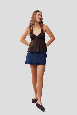 Denim A-Line Mini Skirt