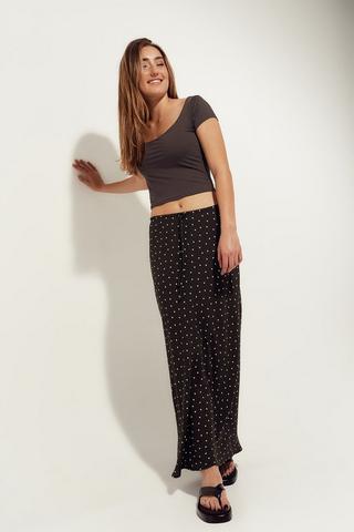 Polka Dot Column Skirt