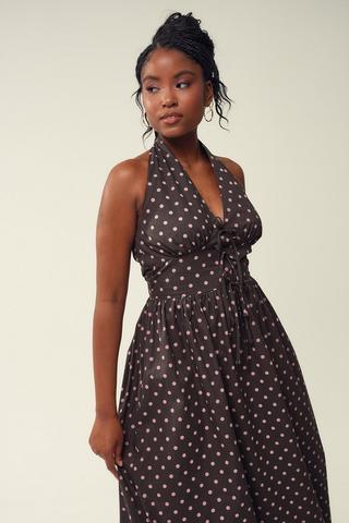 Polka Dot Fit And Flare Dress