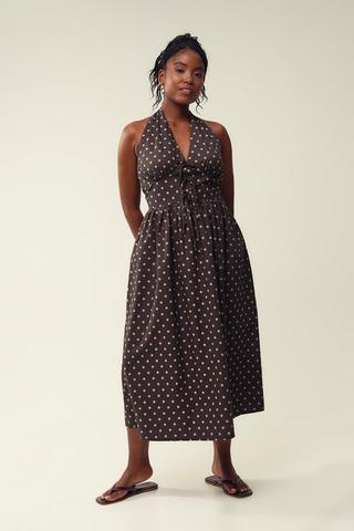 Polka Dot Fit And Flare Dress