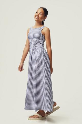 Shirred Drop Waist Dress