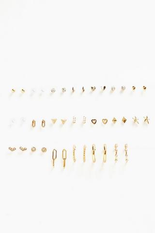 20 Pack Stud And Hoop Earrings
