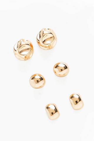 3 Pack Stud Earrings