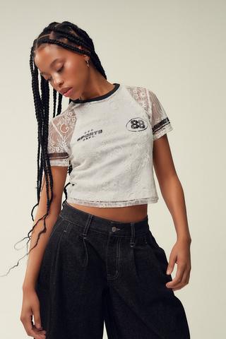 Lace Fitted T-Shirt