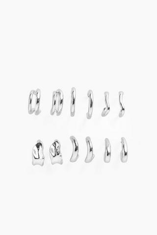 6 Pack Hoop Earrings