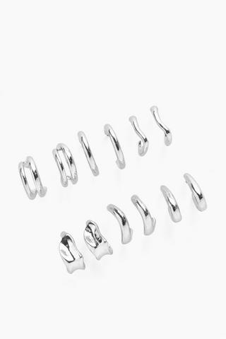 6 Pack Hoop Earrings