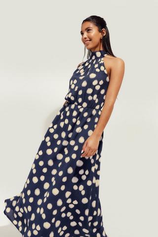 Polka Dot Fit And Flare Dress
