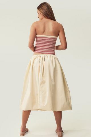 Bubble Hem Midi Skirt