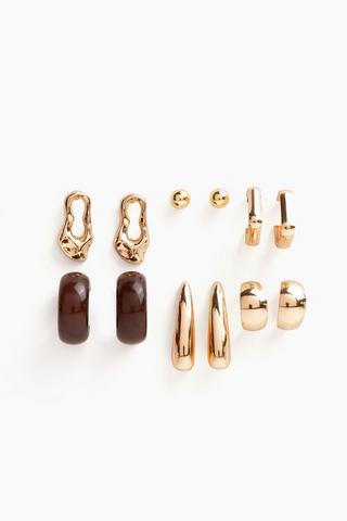 6 Pack Stud And Hoop Earrings