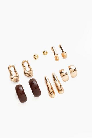 6 Pack Stud And Hoop Earrings