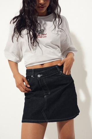 Denim A-Line Mini Skirt