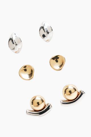 3 Pack Stud Earrings