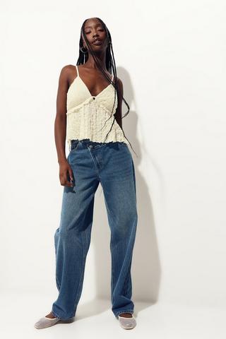 Straight Crossover Waistband Denim