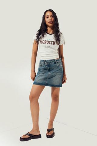 Denim A-Line Mini Skirt