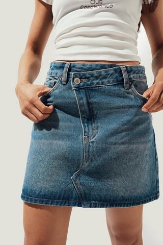 Denim A-Line Mini Skirt