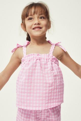 Gingham Top And Shorts Set