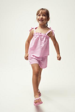 Gingham Top And Shorts Set