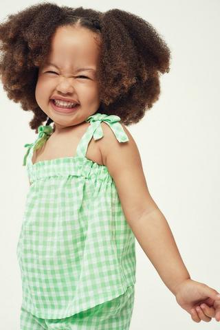 Gingham Top And Shorts Set