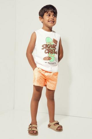 Gingham Swim Shorts