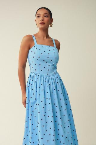 Polka Dot Fit And Flare Dress
