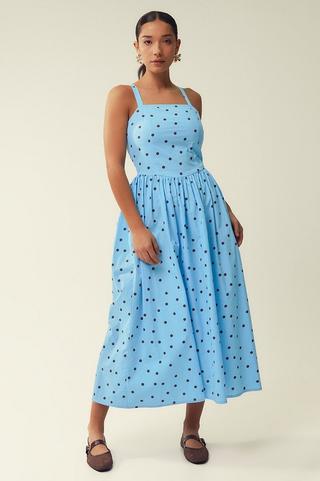 Polka Dot Fit And Flare Dress
