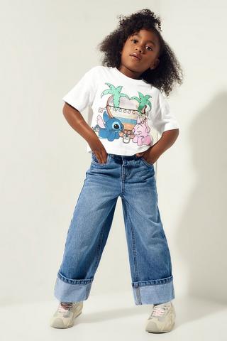 Wide Leg Turn Up Denim