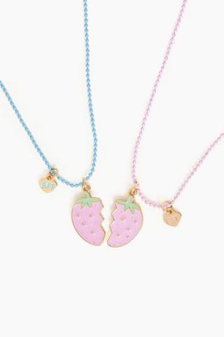 Strawberry BFF Necklace Set