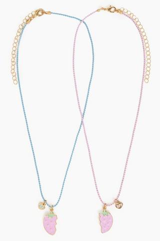 Strawberry BFF Necklace Set