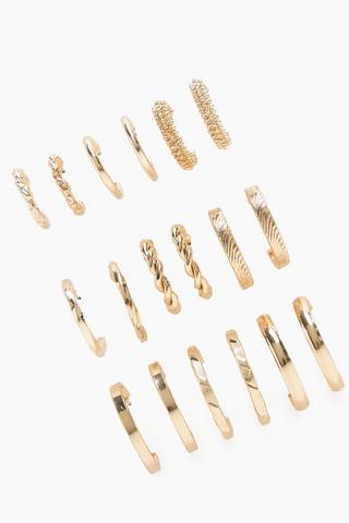 9 Pack Hoop Earrings