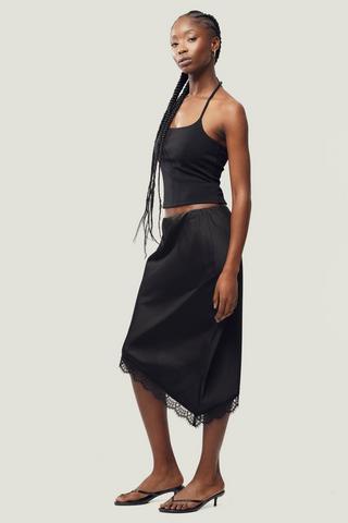 Satin Asymmetrical Skirt