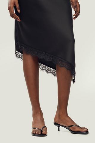 Satin Asymmetrical Skirt
