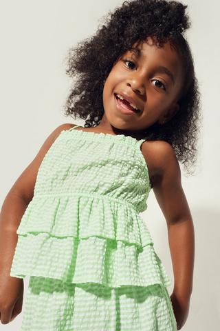 Gingham Peplum Top