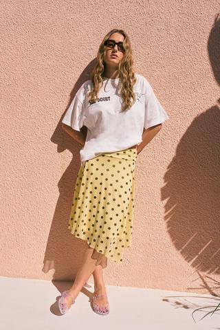 Polka Dot Midi Skirt