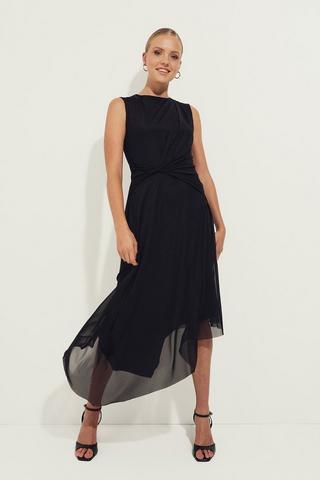 Mesh Fit And Flare Dress